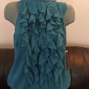 Mossimo sleeveless blouse with ruffles, new, L